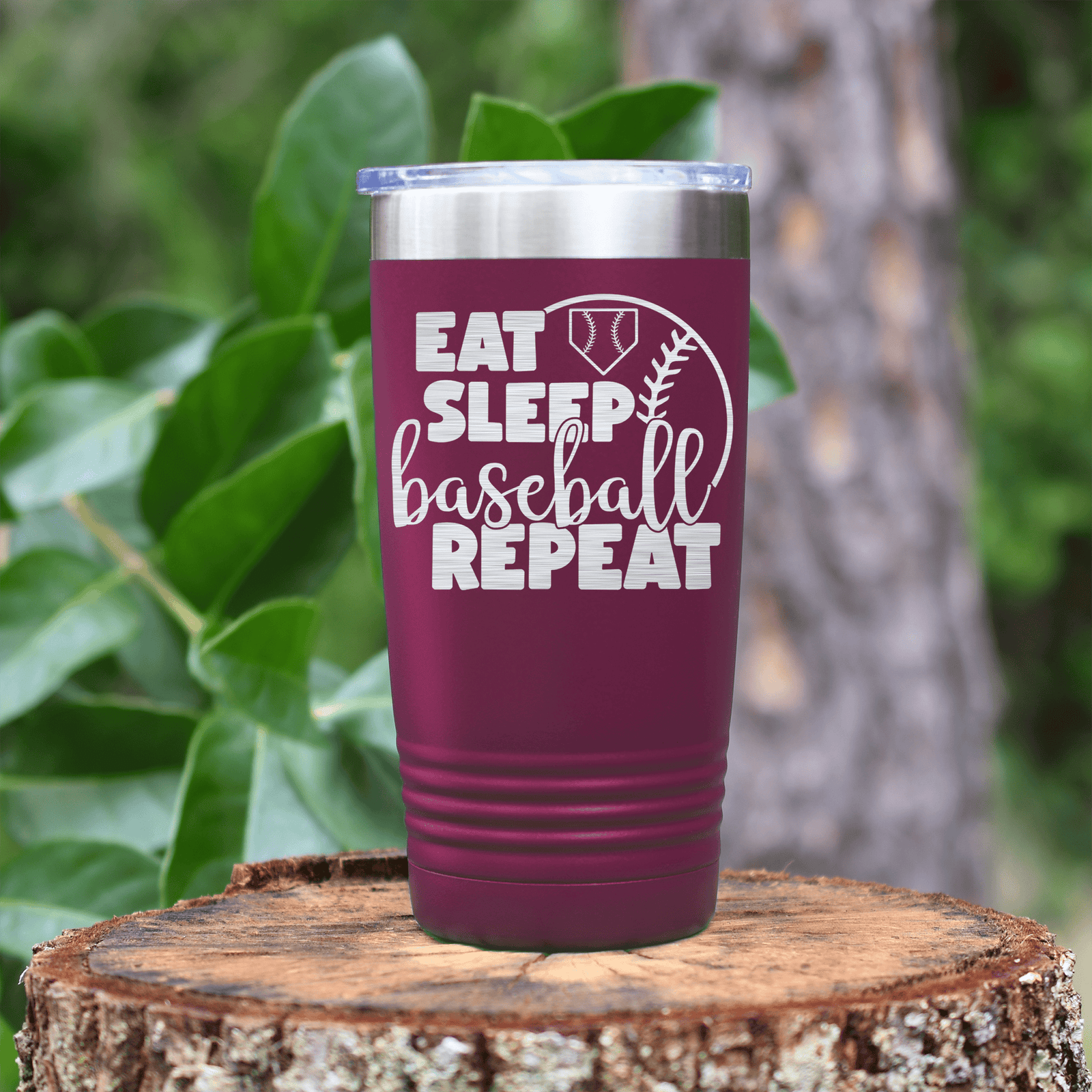 Maroon baseball tumbler Lifes Rythm Baseball