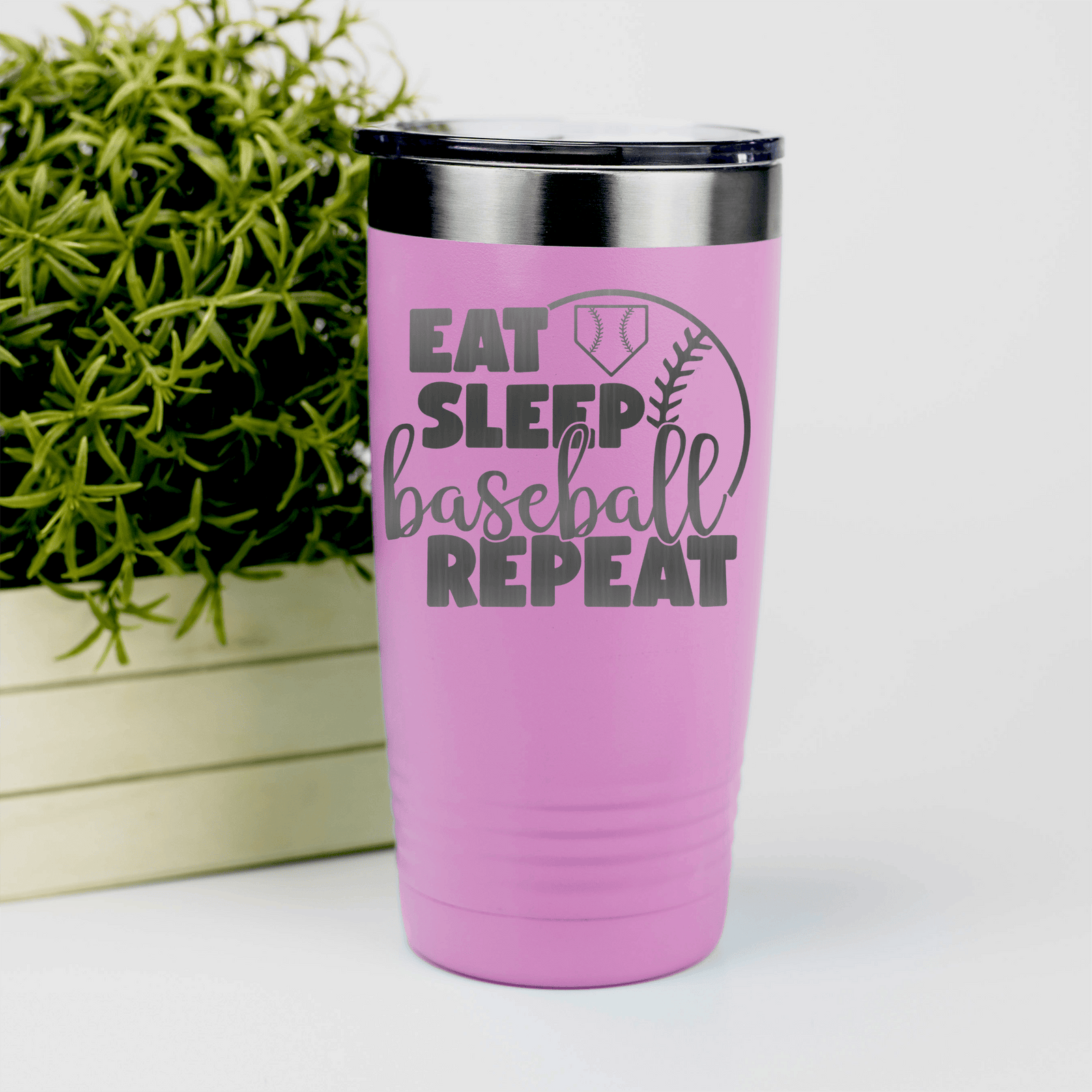 Pink baseball tumbler Lifes Rythm Baseball