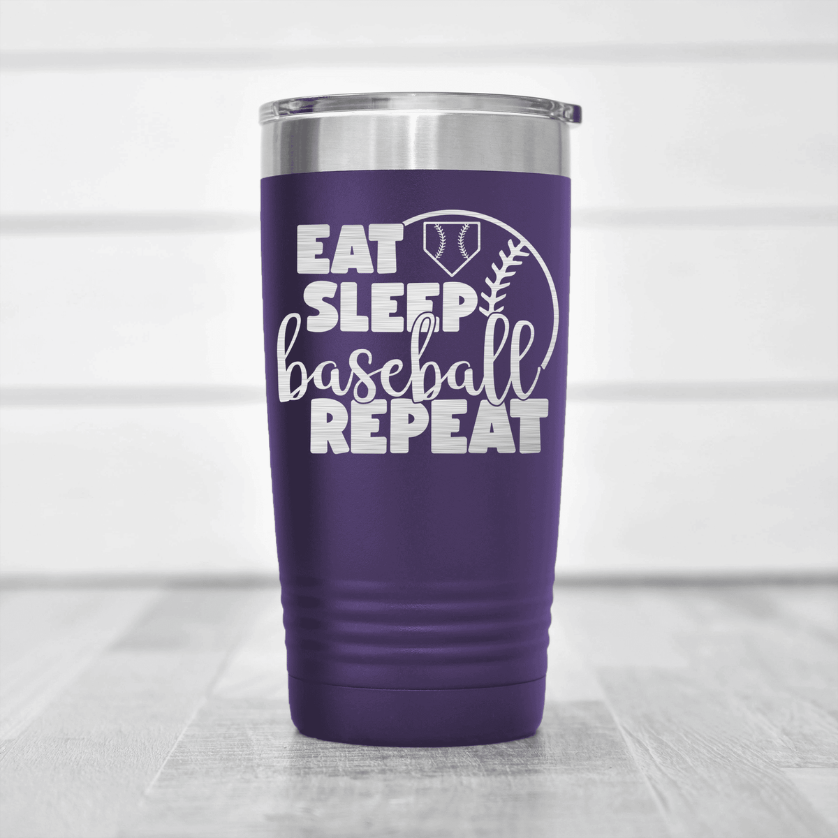 Purple baseball tumbler Lifes Rythm Baseball