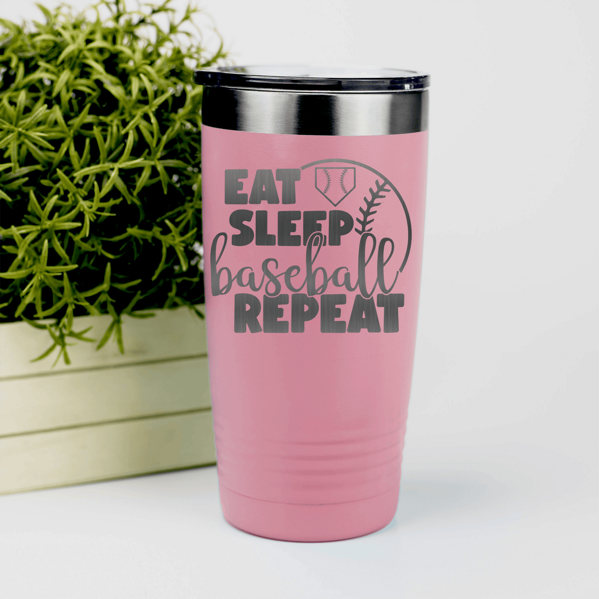 Salmon baseball tumbler Lifes Rythm Baseball