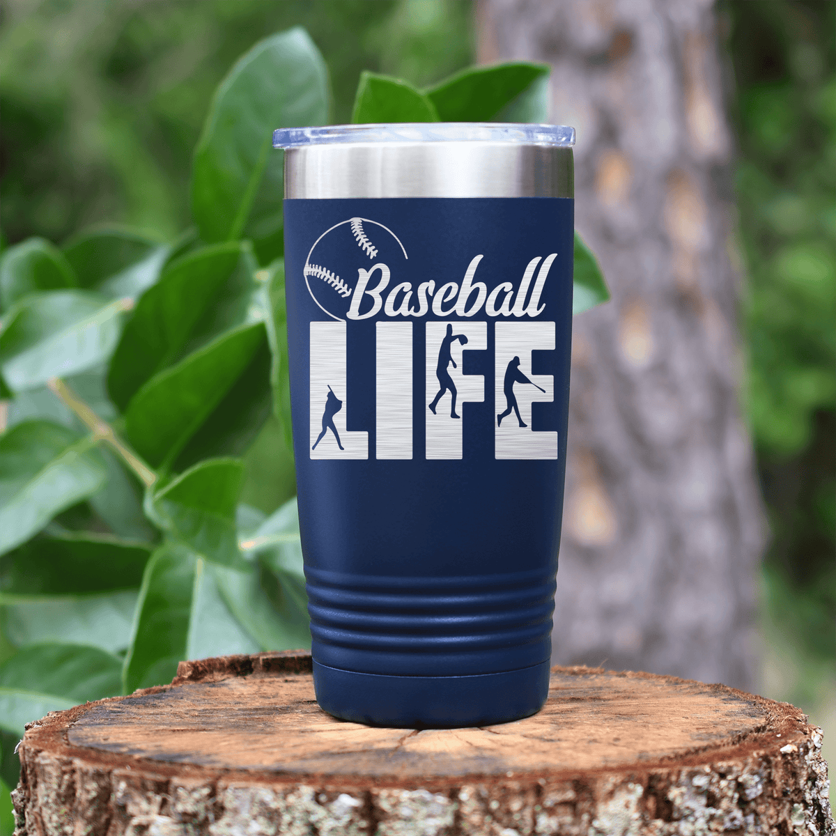 Navy baseball tumbler Living The Diamond Dream