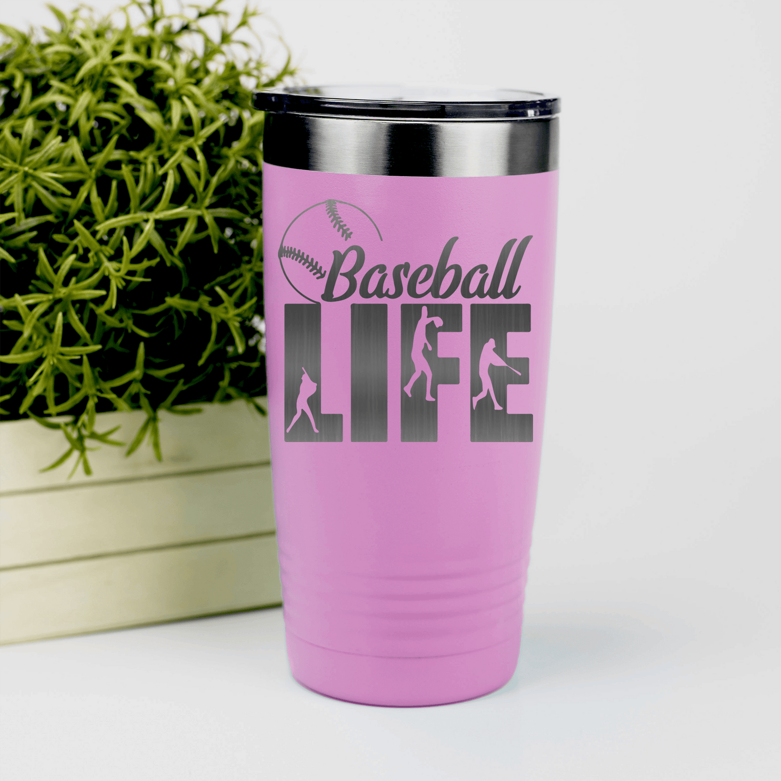 Pink baseball tumbler Living The Diamond Dream