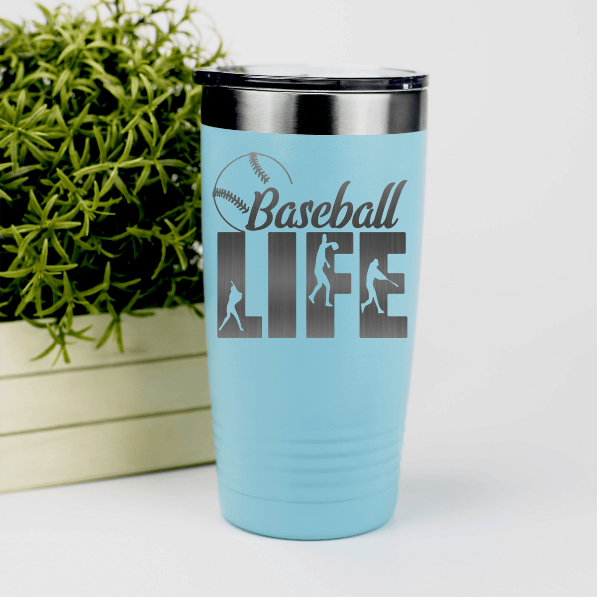 Teal baseball tumbler Living The Diamond Dream