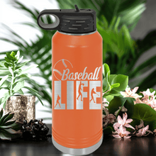 Load image into Gallery viewer, Orange Baseball Water Bottle With Living The Diamond Dream Design
