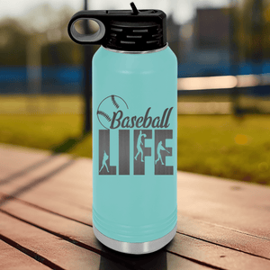 Teal Baseball Water Bottle With Living The Diamond Dream Design