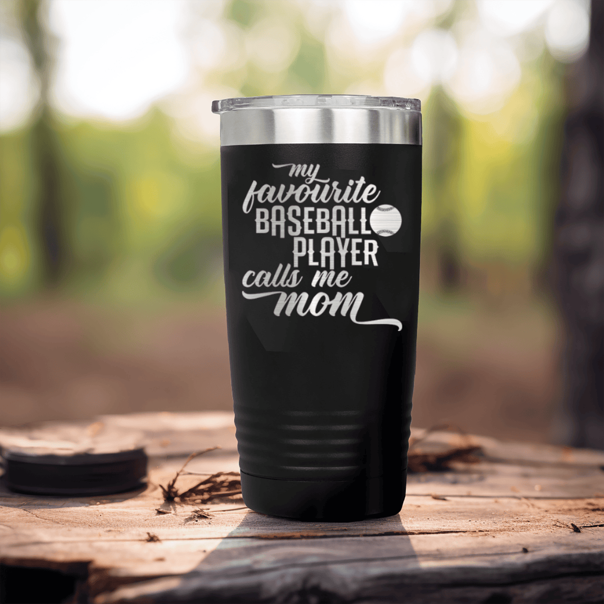 Black baseball tumbler Moms MVP On The Diamond