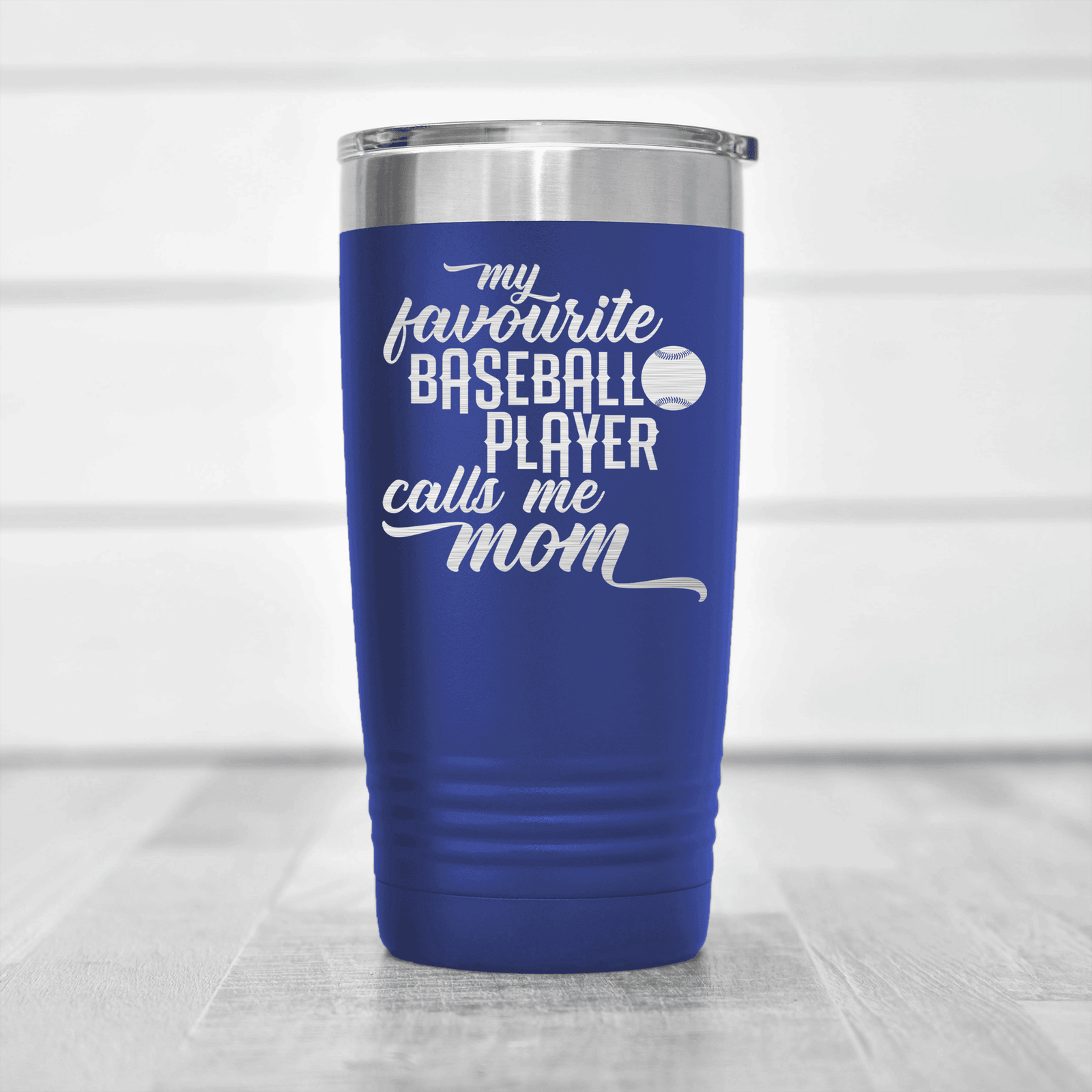 Blue baseball tumbler Moms MVP On The Diamond