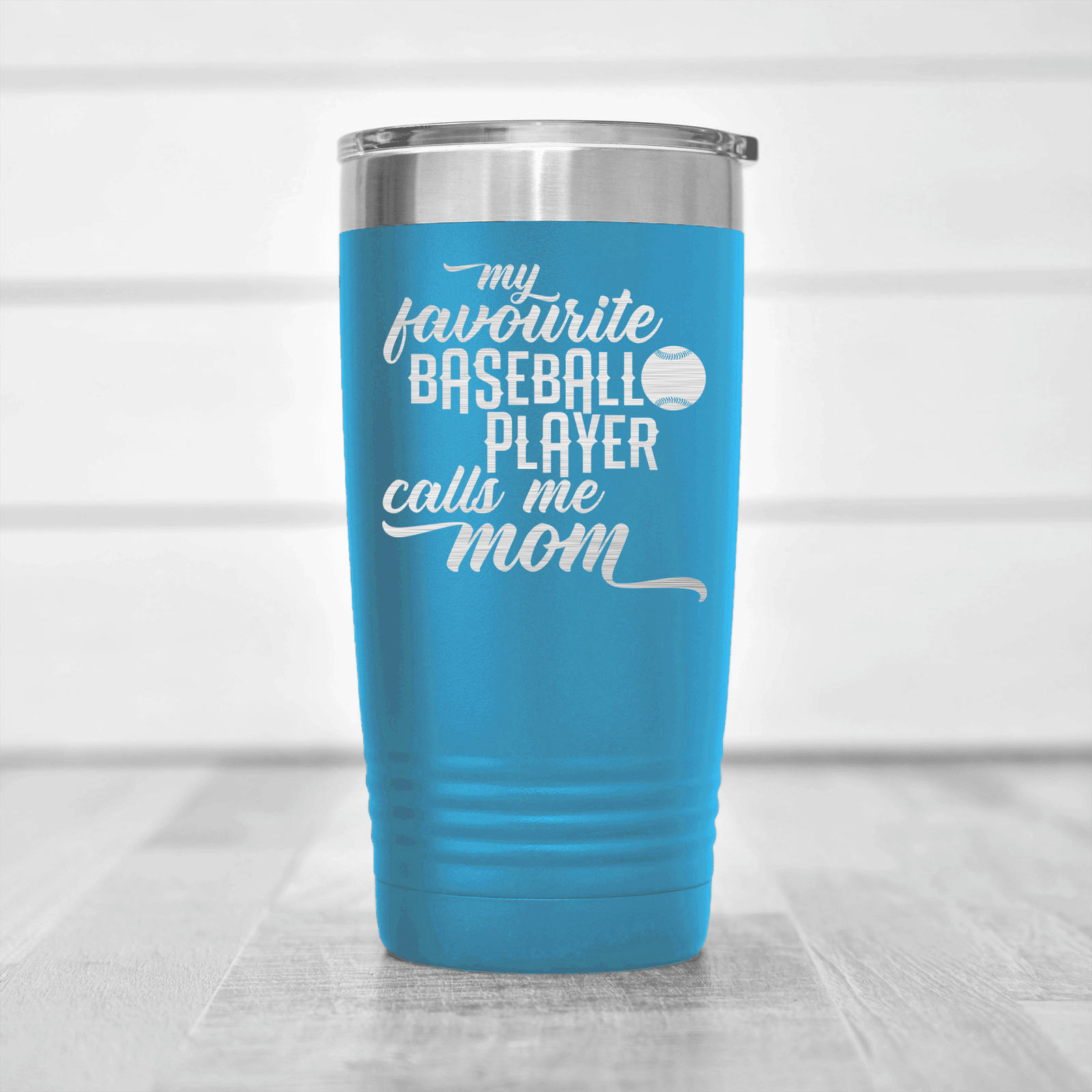 Light Blue baseball tumbler Moms MVP On The Diamond