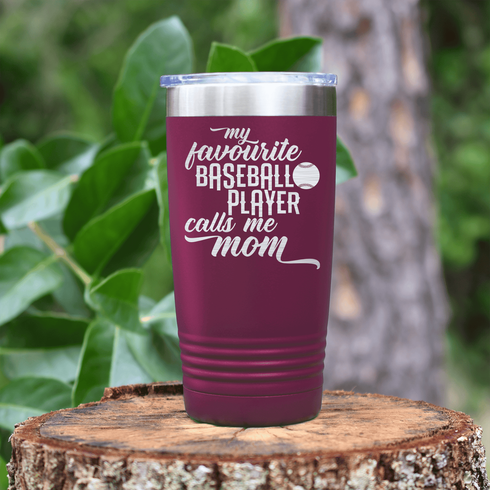 Maroon baseball tumbler Moms MVP On The Diamond