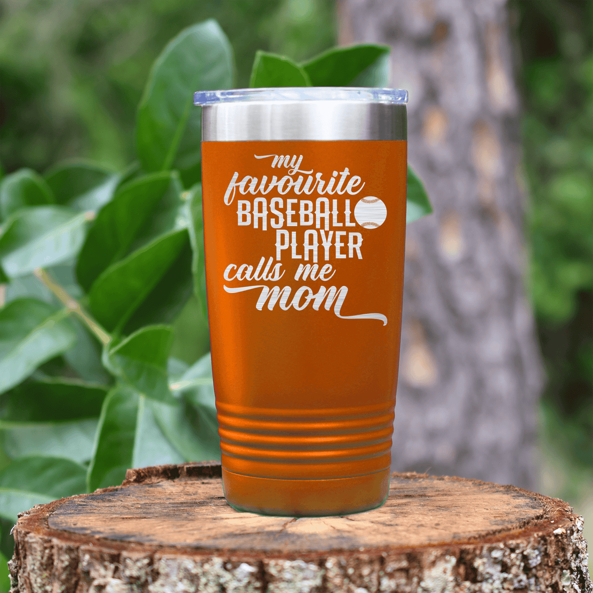 Orange baseball tumbler Moms MVP On The Diamond