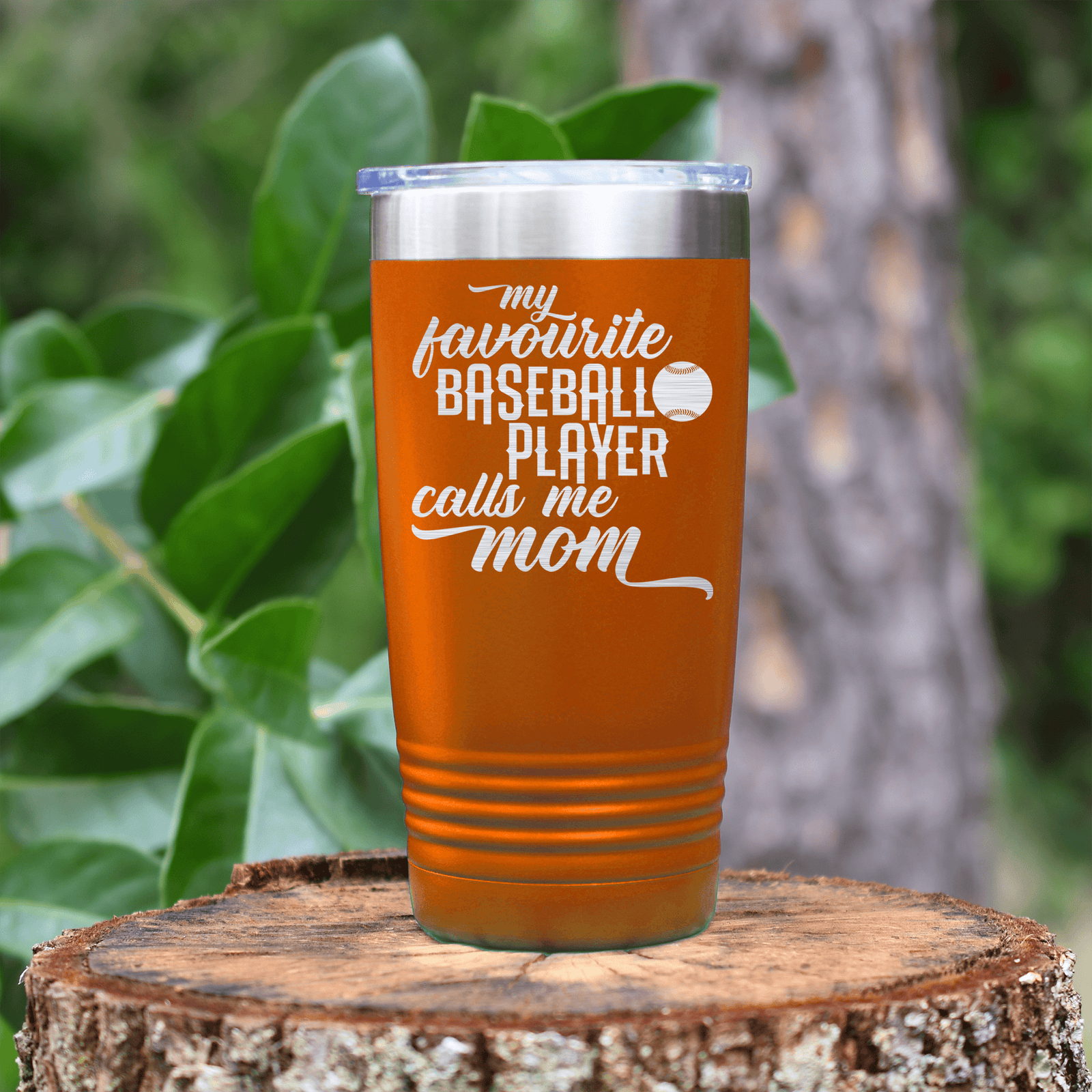 Orange baseball tumbler Moms MVP On The Diamond