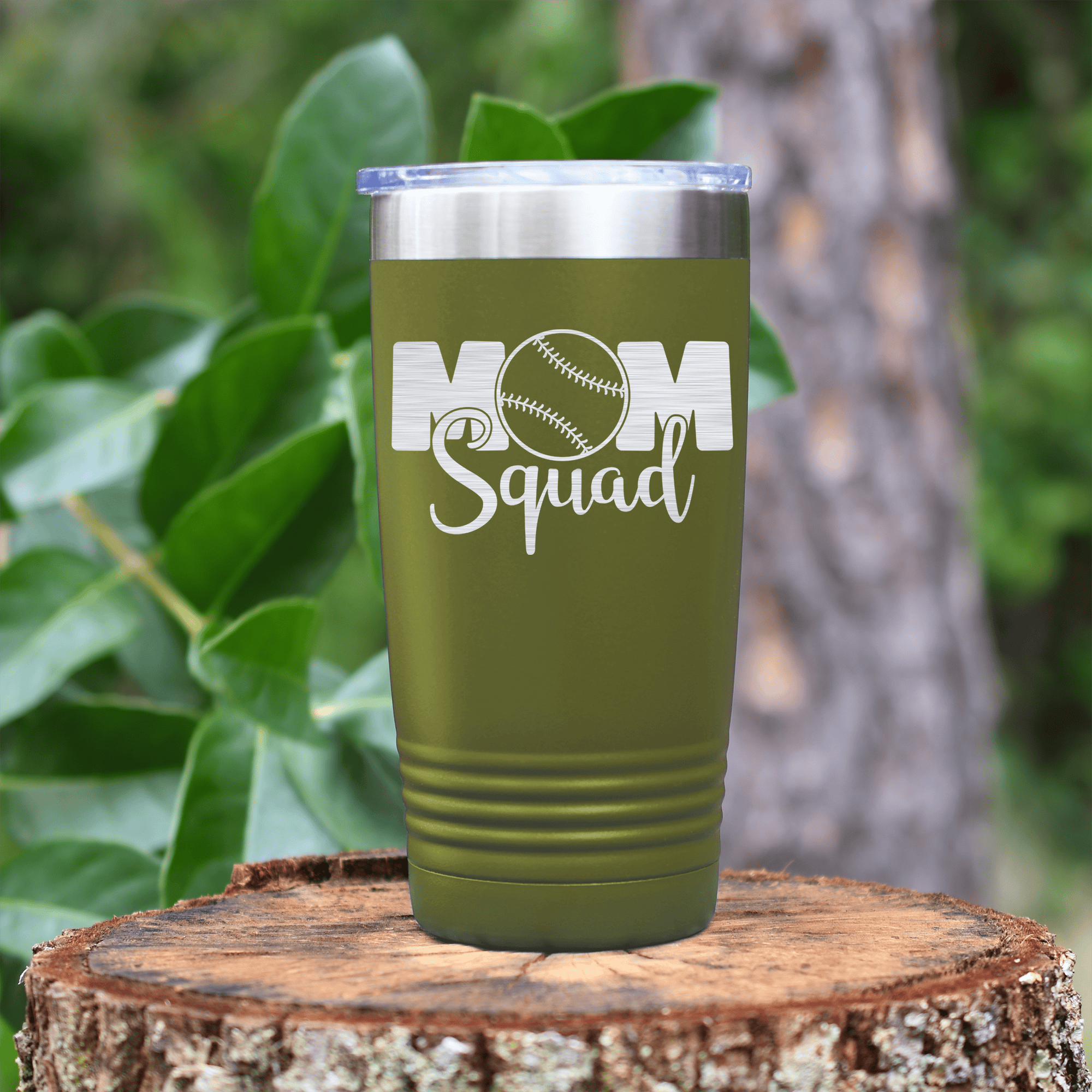 Military Green baseball tumbler Mothers Of The Mound