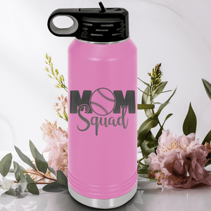 Light Purple Baseball Water Bottle With Mothers Of The Mound Design
