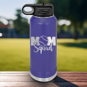 Purple Baseball Water Bottle With Mothers Of The Mound Design
