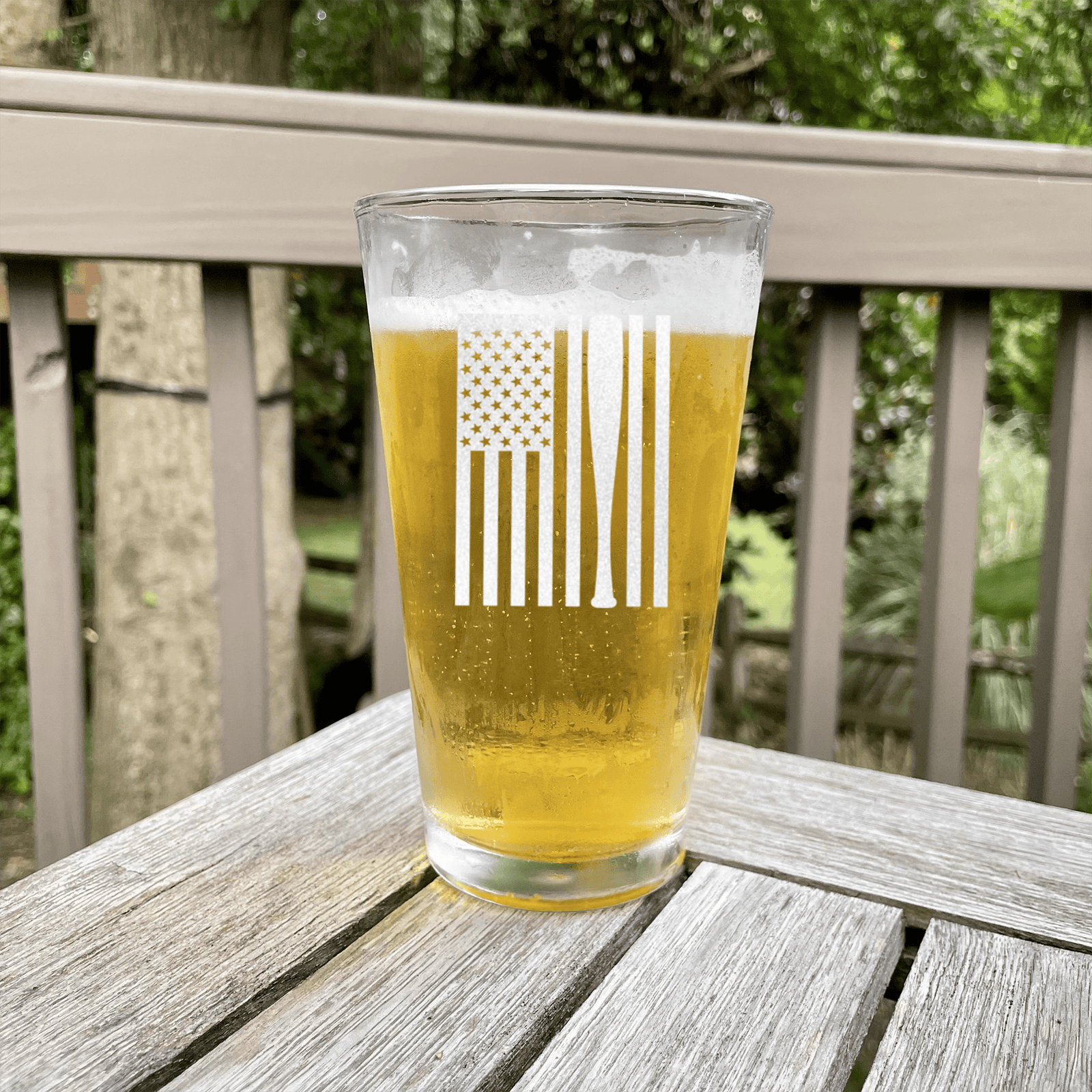 Patriotic Baseball Pride Pint Glass