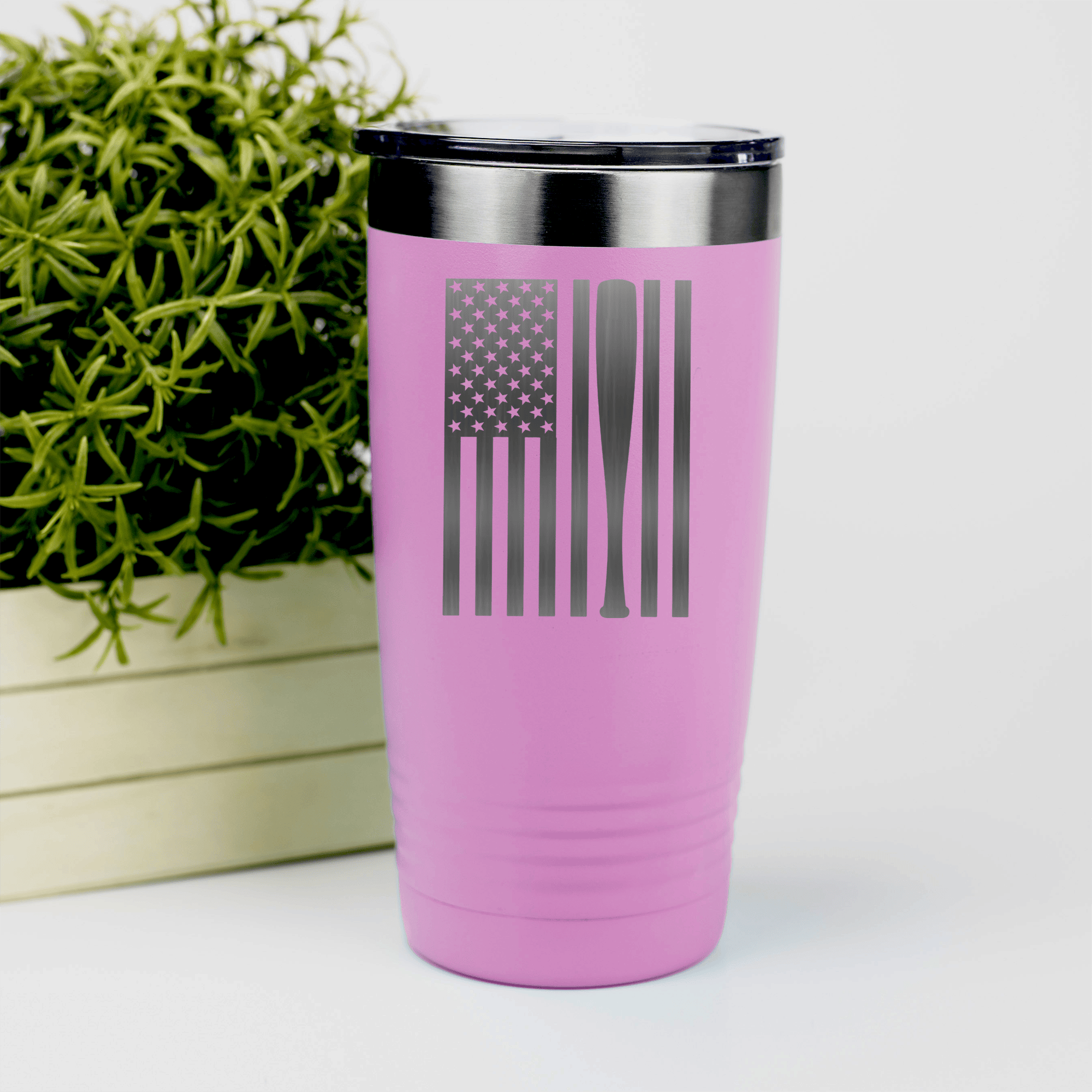 Pink baseball tumbler Patriotic Baseball Pride