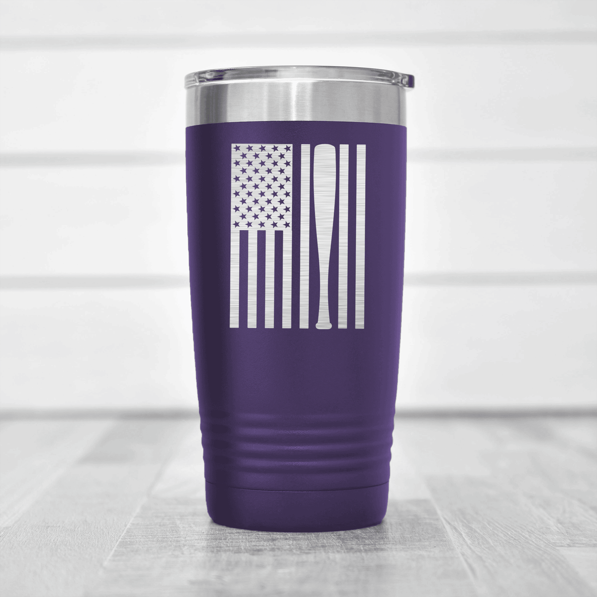 Purple baseball tumbler Patriotic Baseball Pride