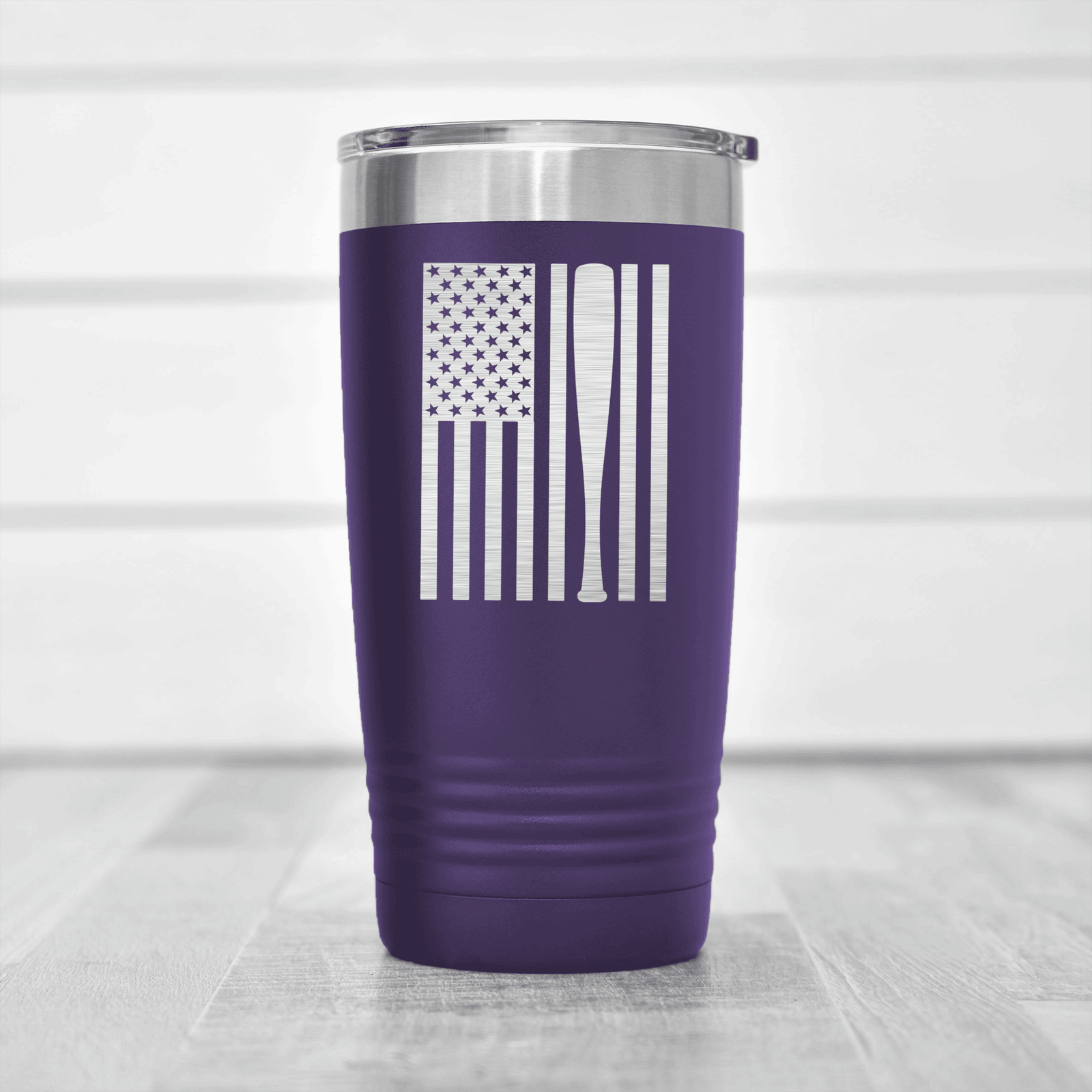 Purple baseball tumbler Patriotic Baseball Pride