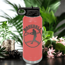 Load image into Gallery viewer, Salmon Baseball Water Bottle With Player Spotlight Design
