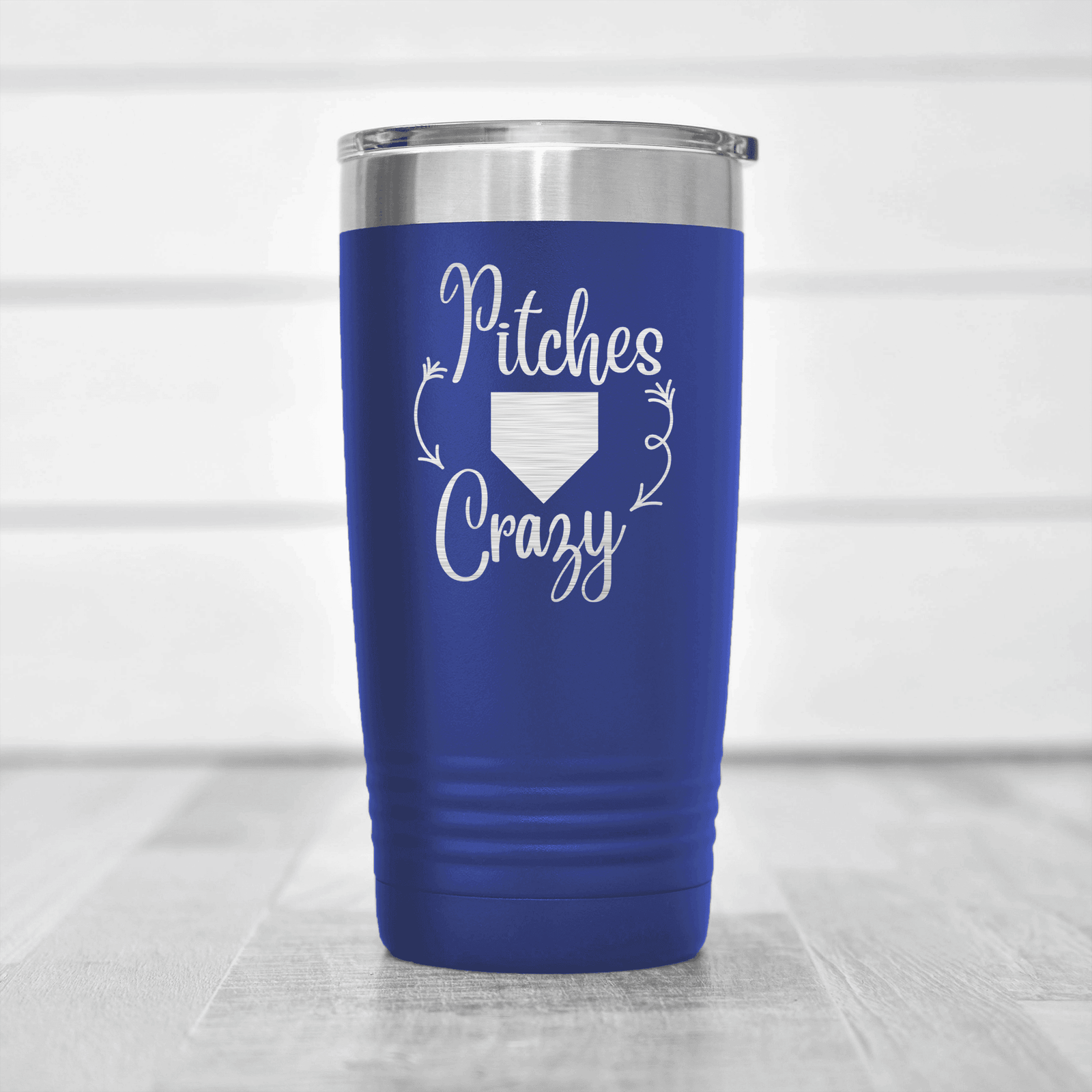 Blue baseball tumbler Playful Pitch Madness