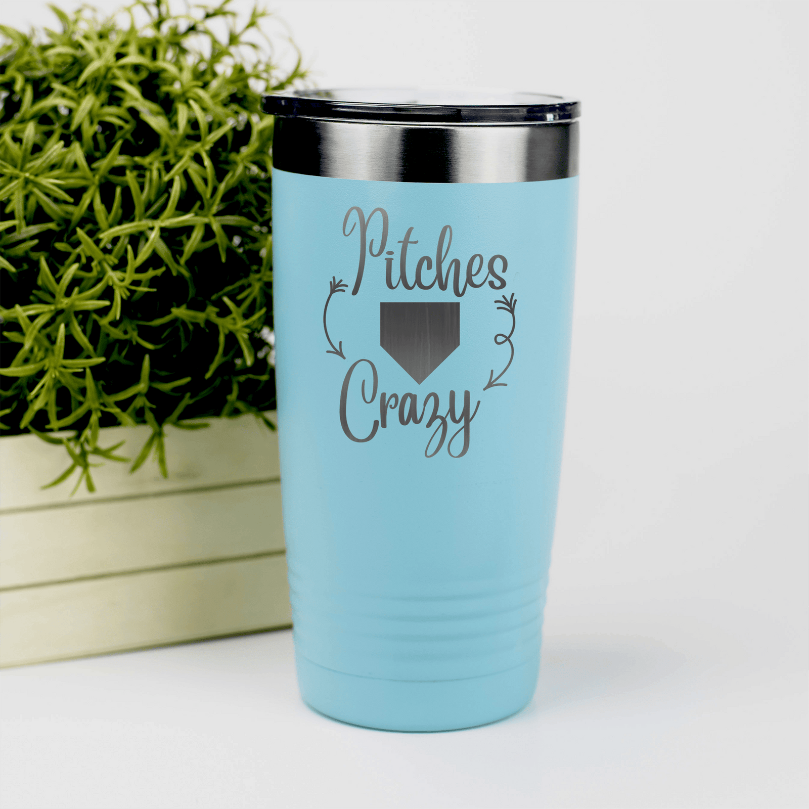 Teal baseball tumbler Playful Pitch Madness