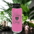 Pink Baseball Water Bottle With Playful Pitch Madness Design