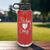 Red Baseball Water Bottle With Playful Pitch Madness Design