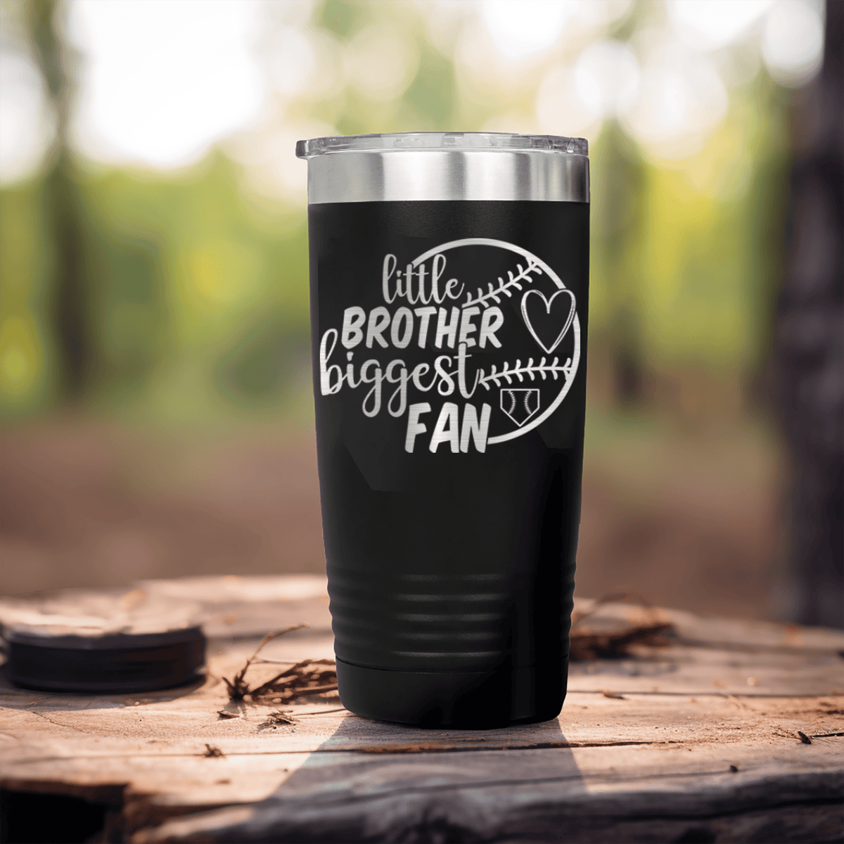 Black baseball tumbler Proud Baseball Sibling