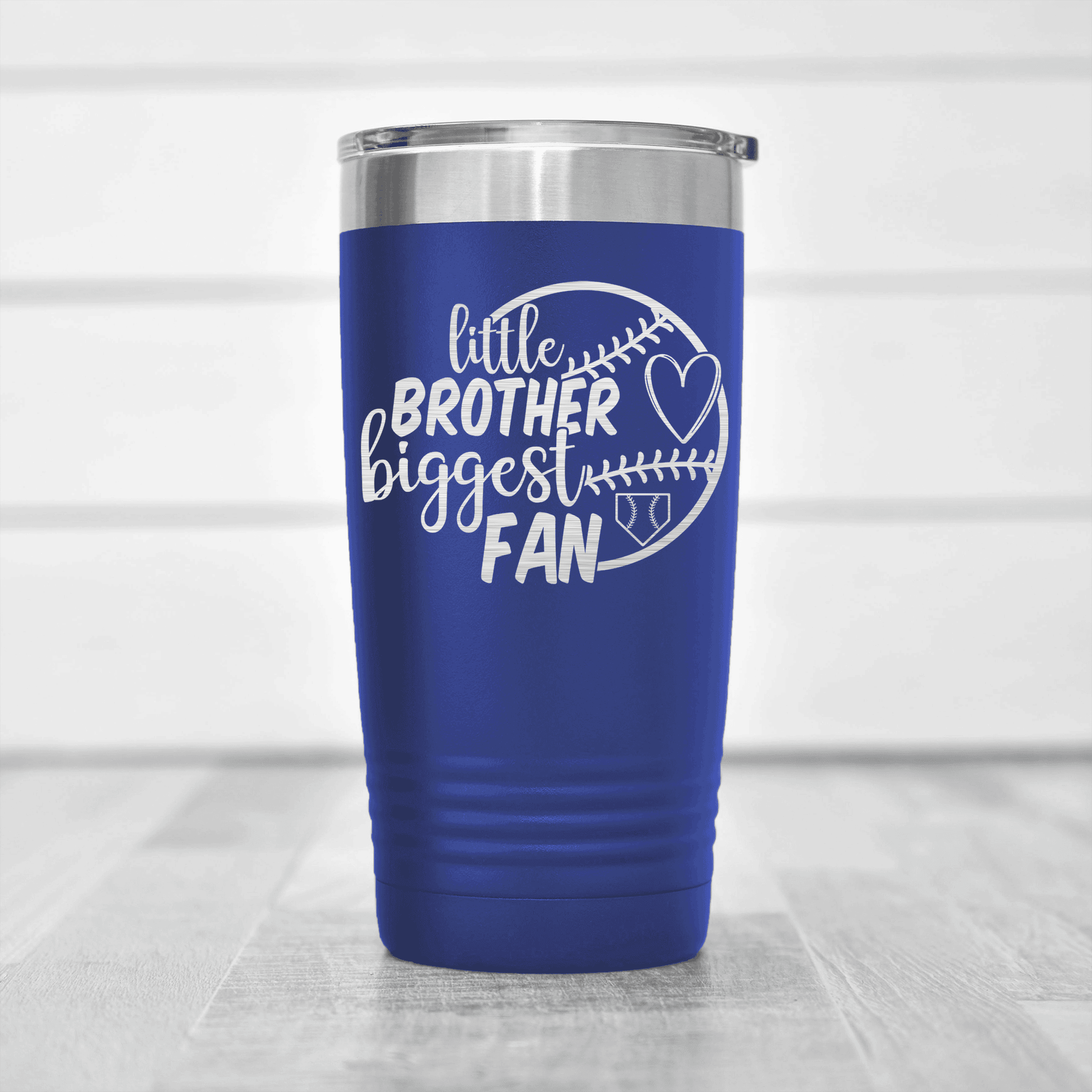 Blue baseball tumbler Proud Baseball Sibling