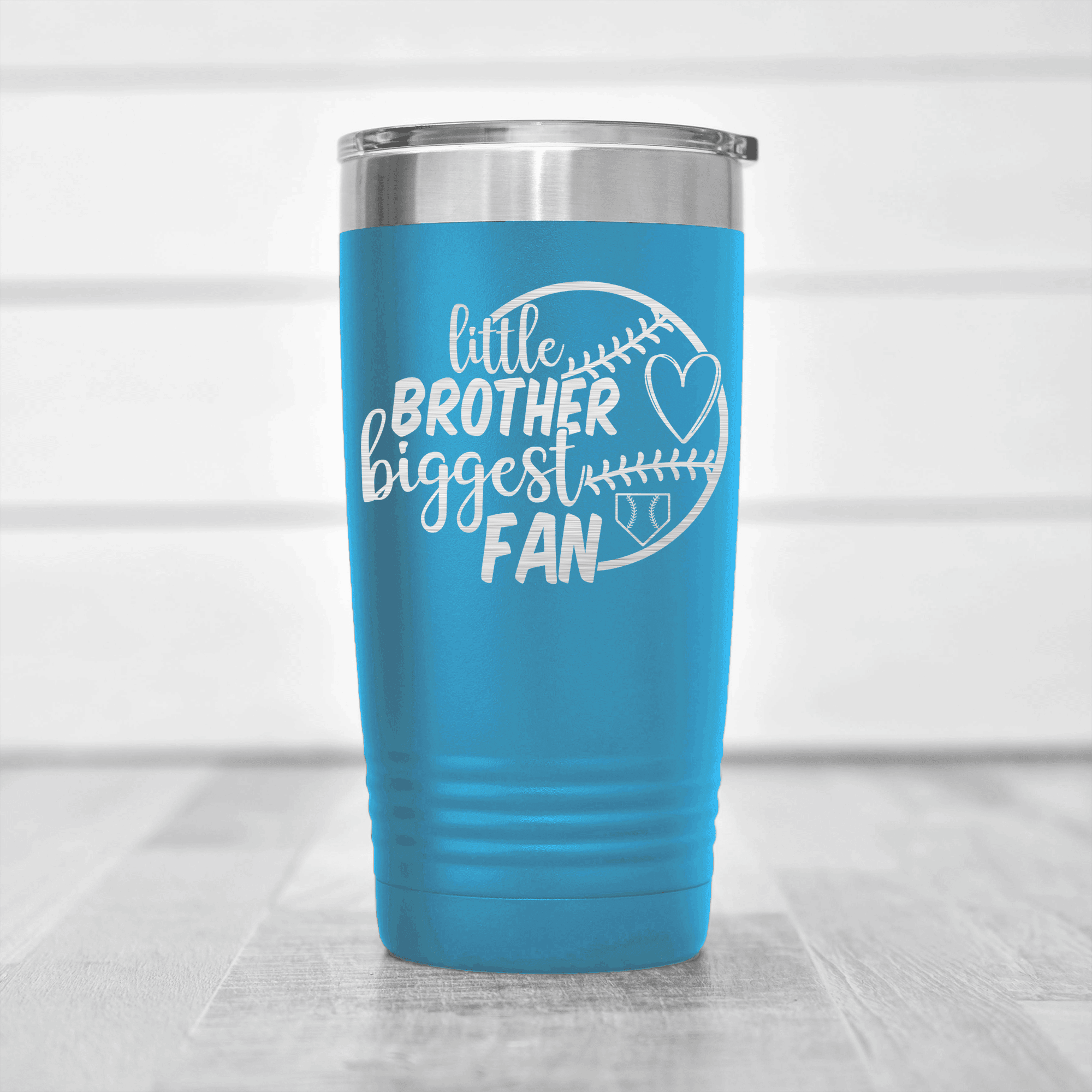 Light Blue baseball tumbler Proud Baseball Sibling