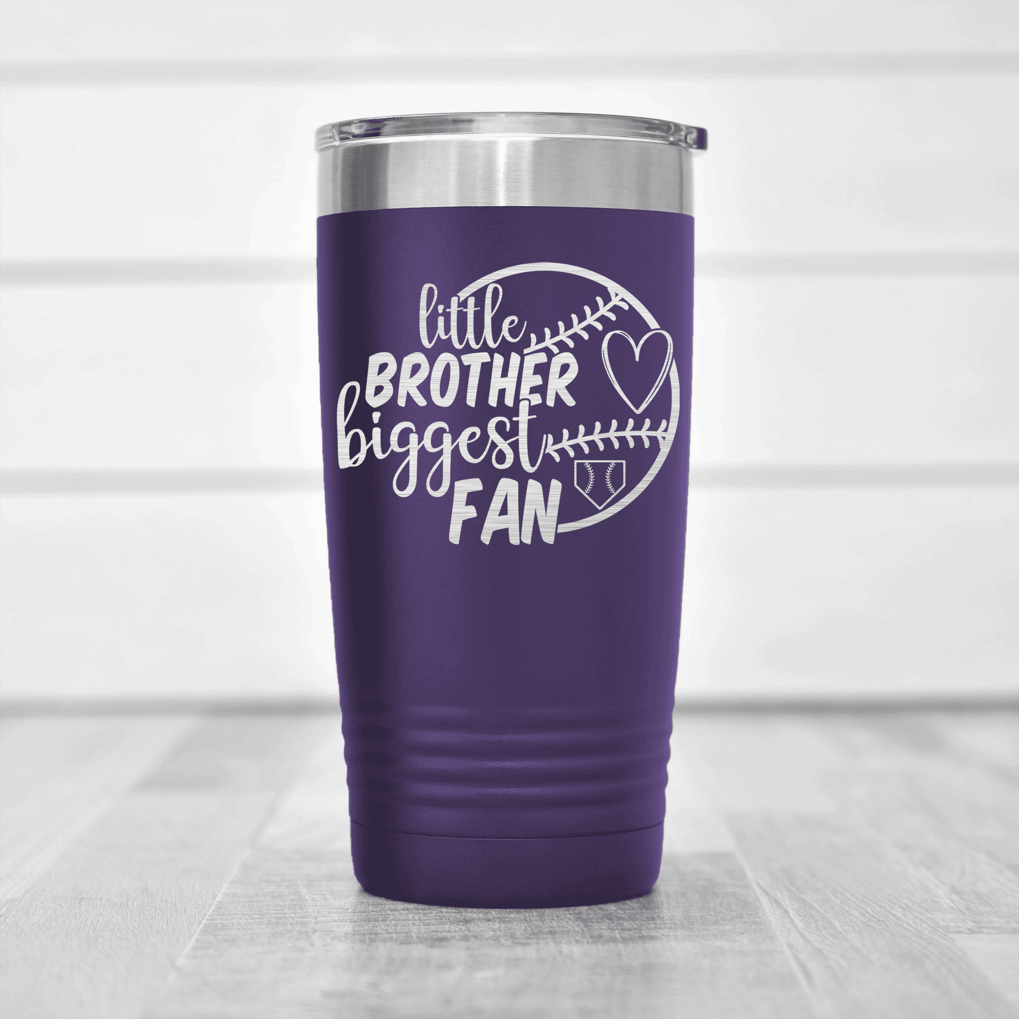 Purple baseball tumbler Proud Baseball Sibling