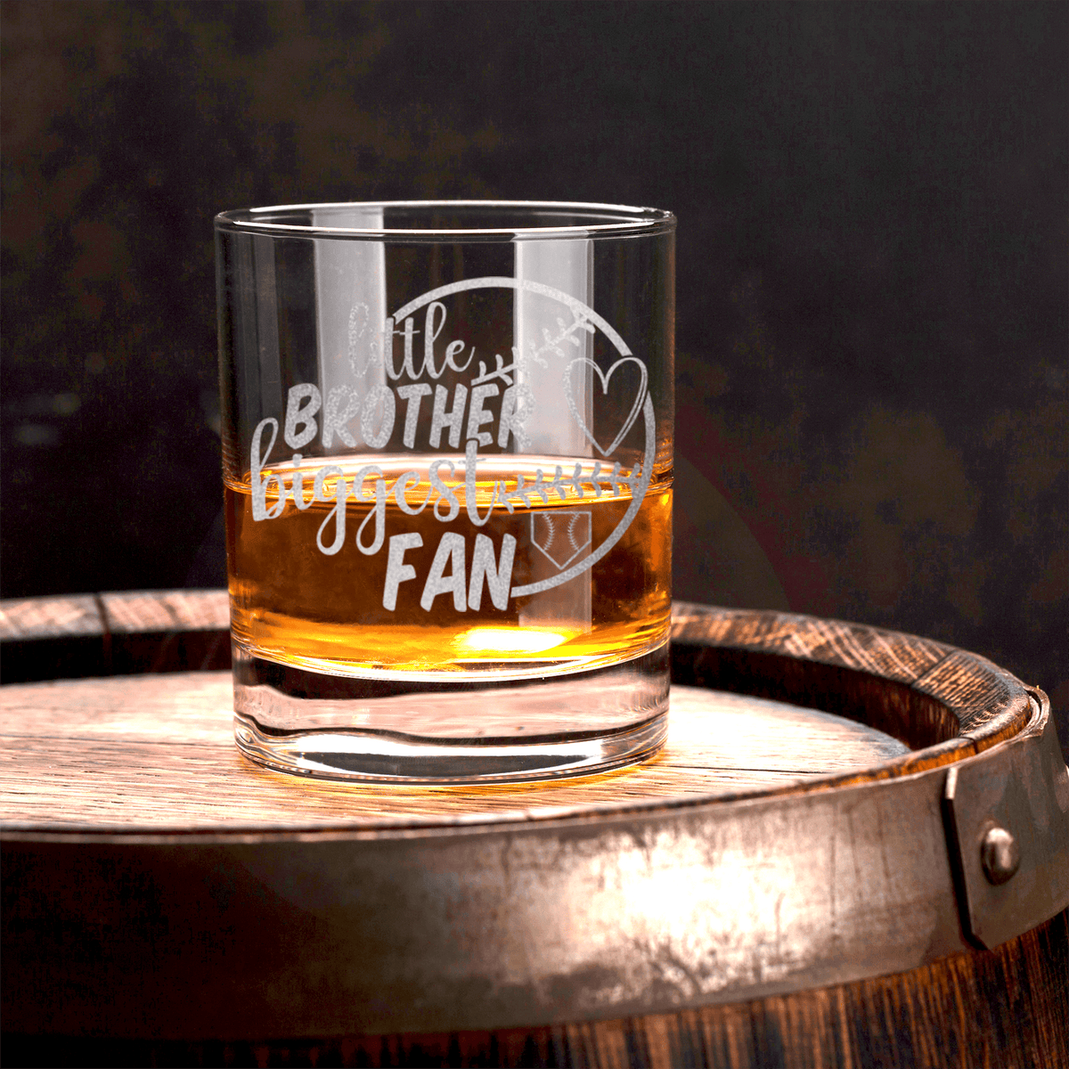 Proud Baseball Sibling Whiskey Glass