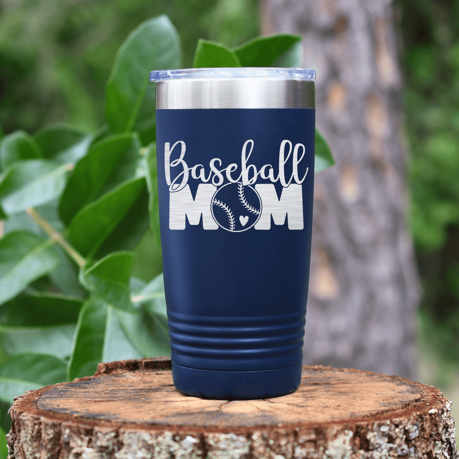 Navy baseball tumbler Queen Of The Bleachers Baseball