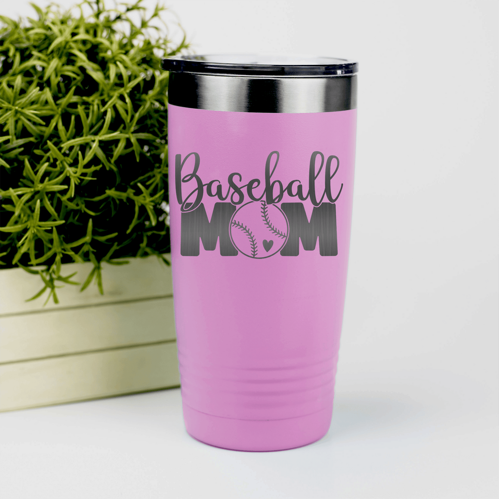 Pink baseball tumbler Queen Of The Bleachers Baseball
