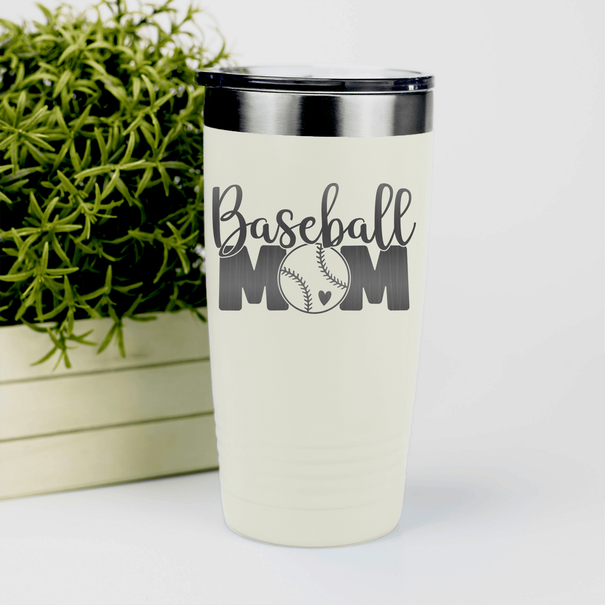 White baseball tumbler Queen Of The Bleachers Baseball