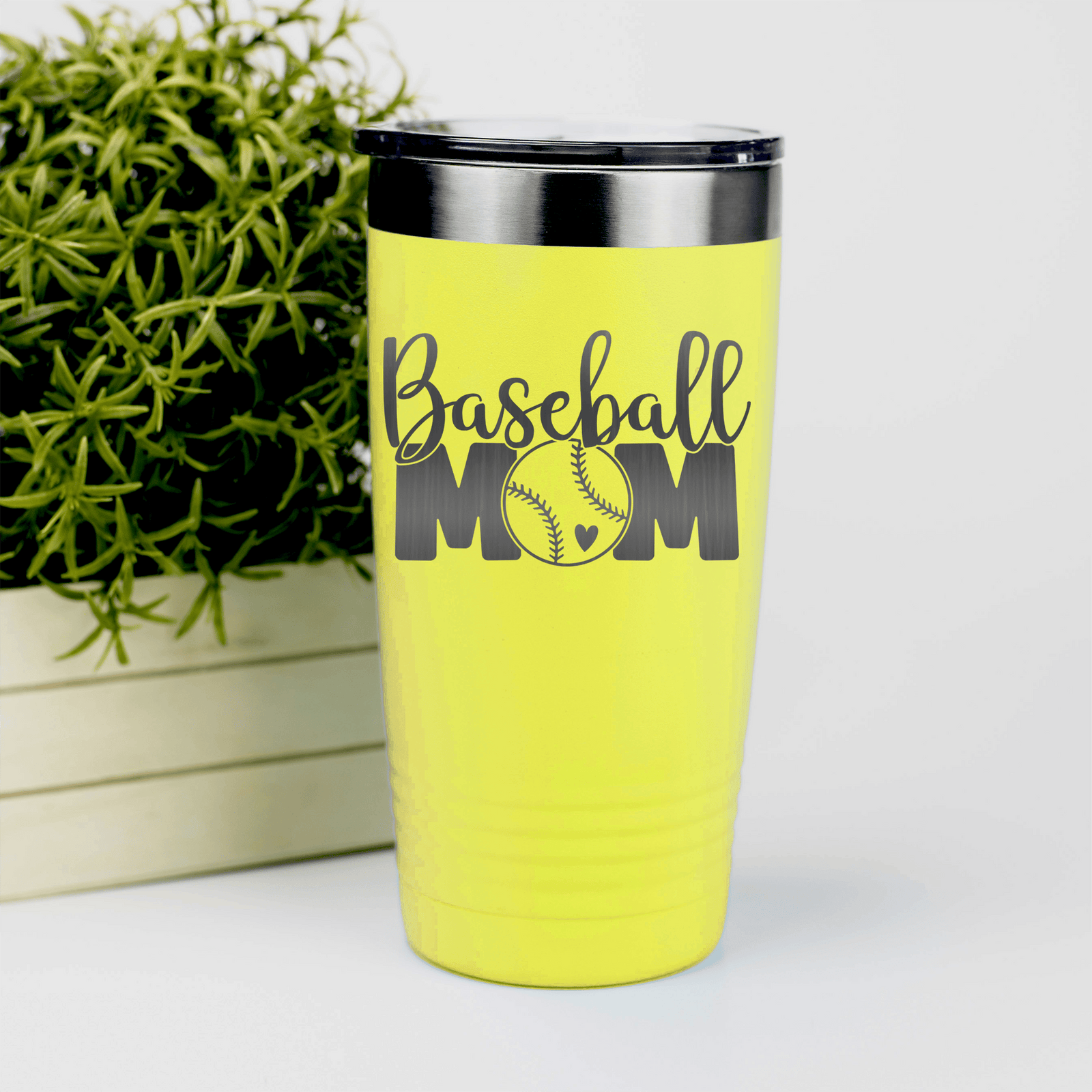 Yellow baseball tumbler Queen Of The Bleachers Baseball