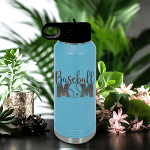 Light Blue Baseball Water Bottle With Queen Of The Bleachers Baseball Design