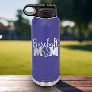 Purple Baseball Water Bottle With Queen Of The Bleachers Baseball Design