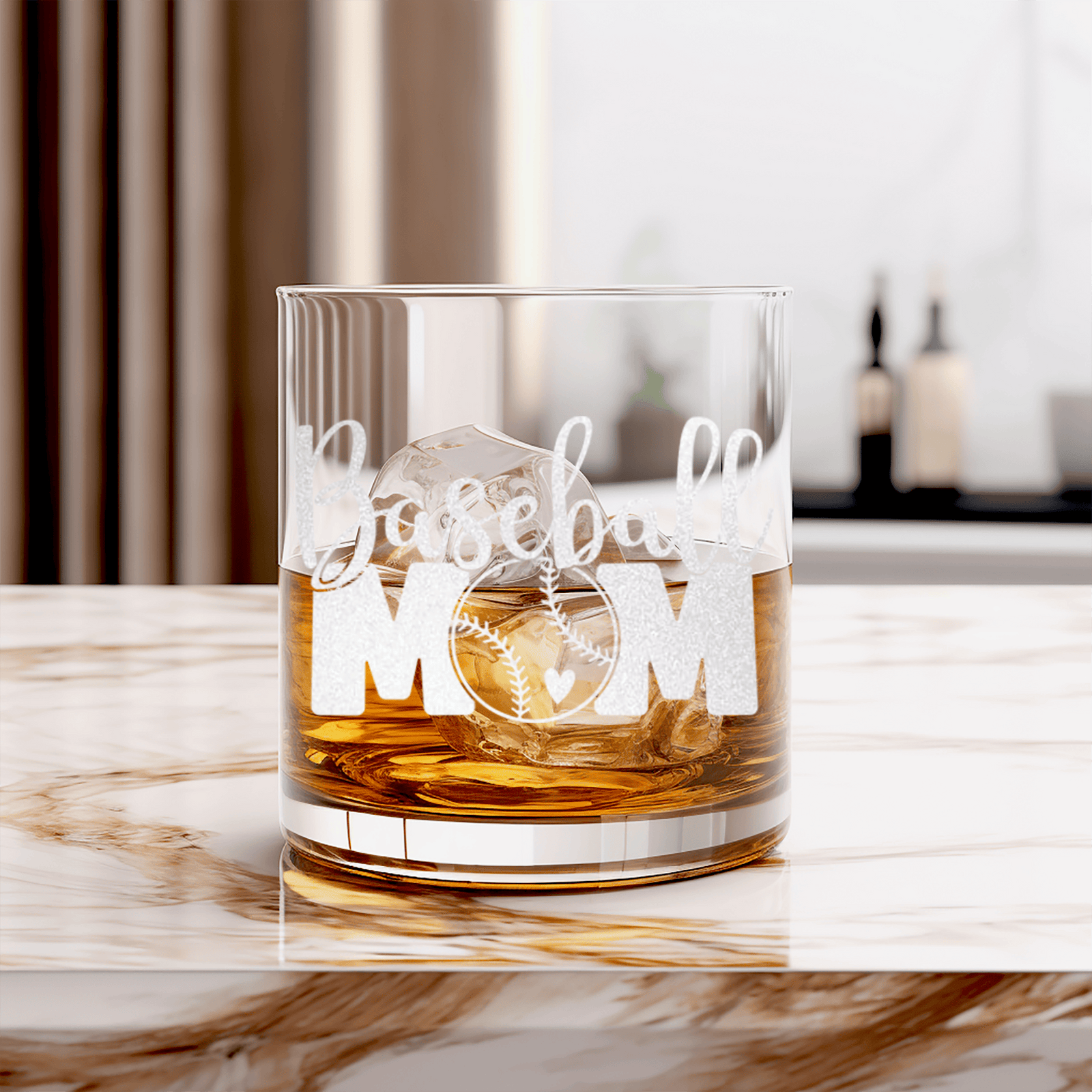 Queen Of The Bleachers Baseball Whiskey Glass