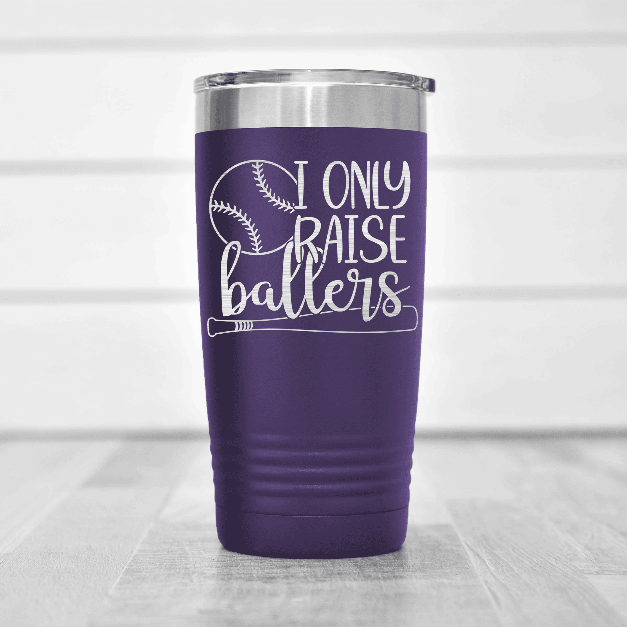 Purple baseball tumbler Raising Future MVPs