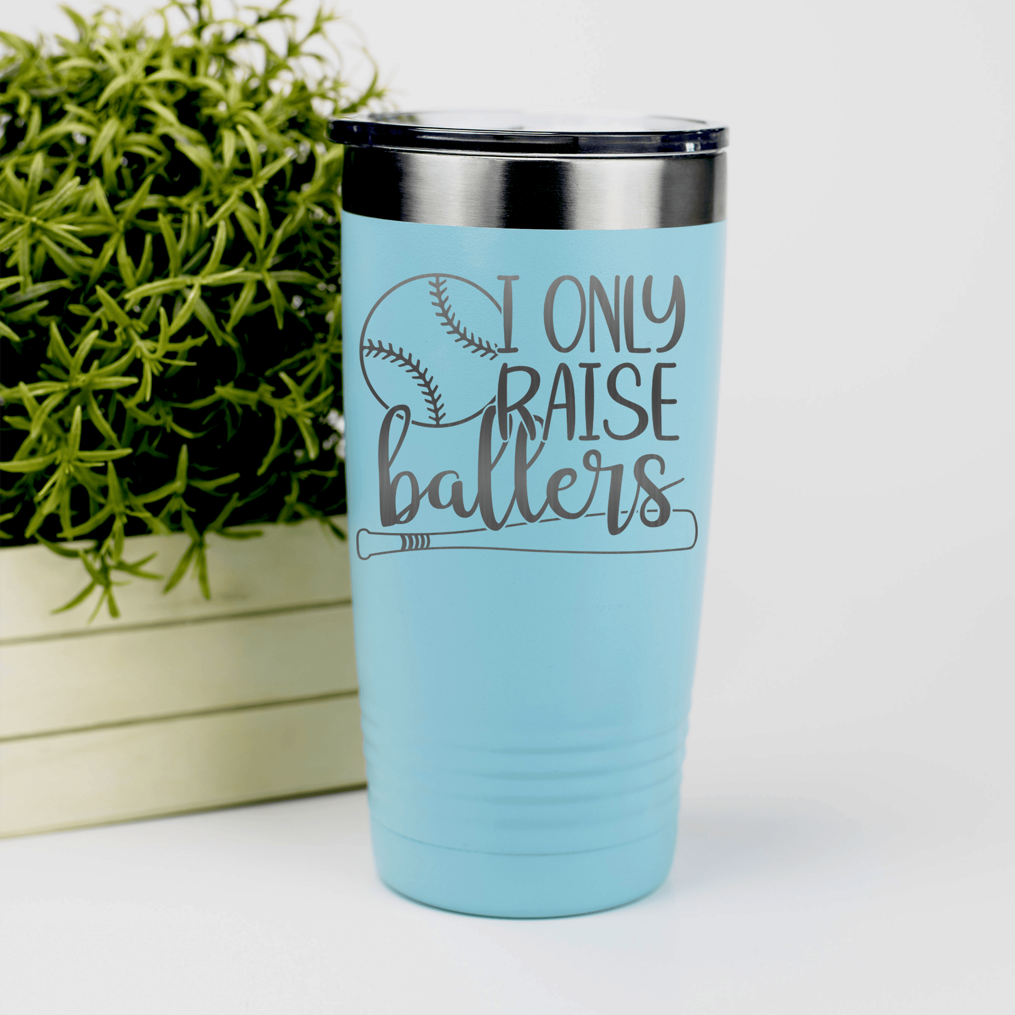 Teal baseball tumbler Raising Future MVPs