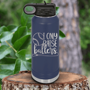 Navy Baseball Water Bottle With Raising Future Mvps Design