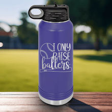 Load image into Gallery viewer, Purple Baseball Water Bottle With Raising Future Mvps Design
