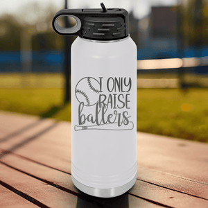 White Baseball Water Bottle With Raising Future Mvps Design