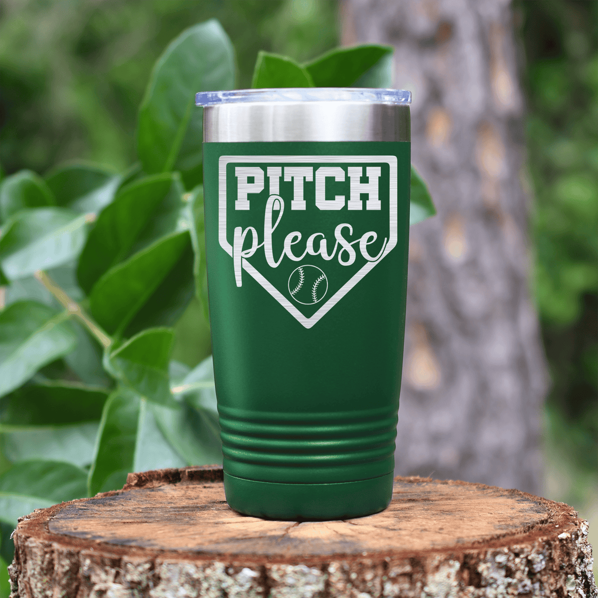Green baseball tumbler Sass From The Mound