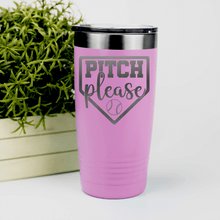 Load image into Gallery viewer, Pink baseball tumbler Sass From The Mound

