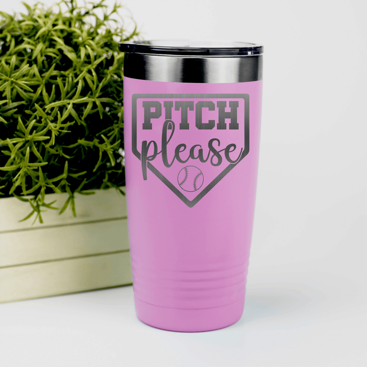 Pink baseball tumbler Sass From The Mound