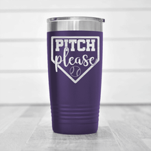 Load image into Gallery viewer, Purple baseball tumbler Sass From The Mound

