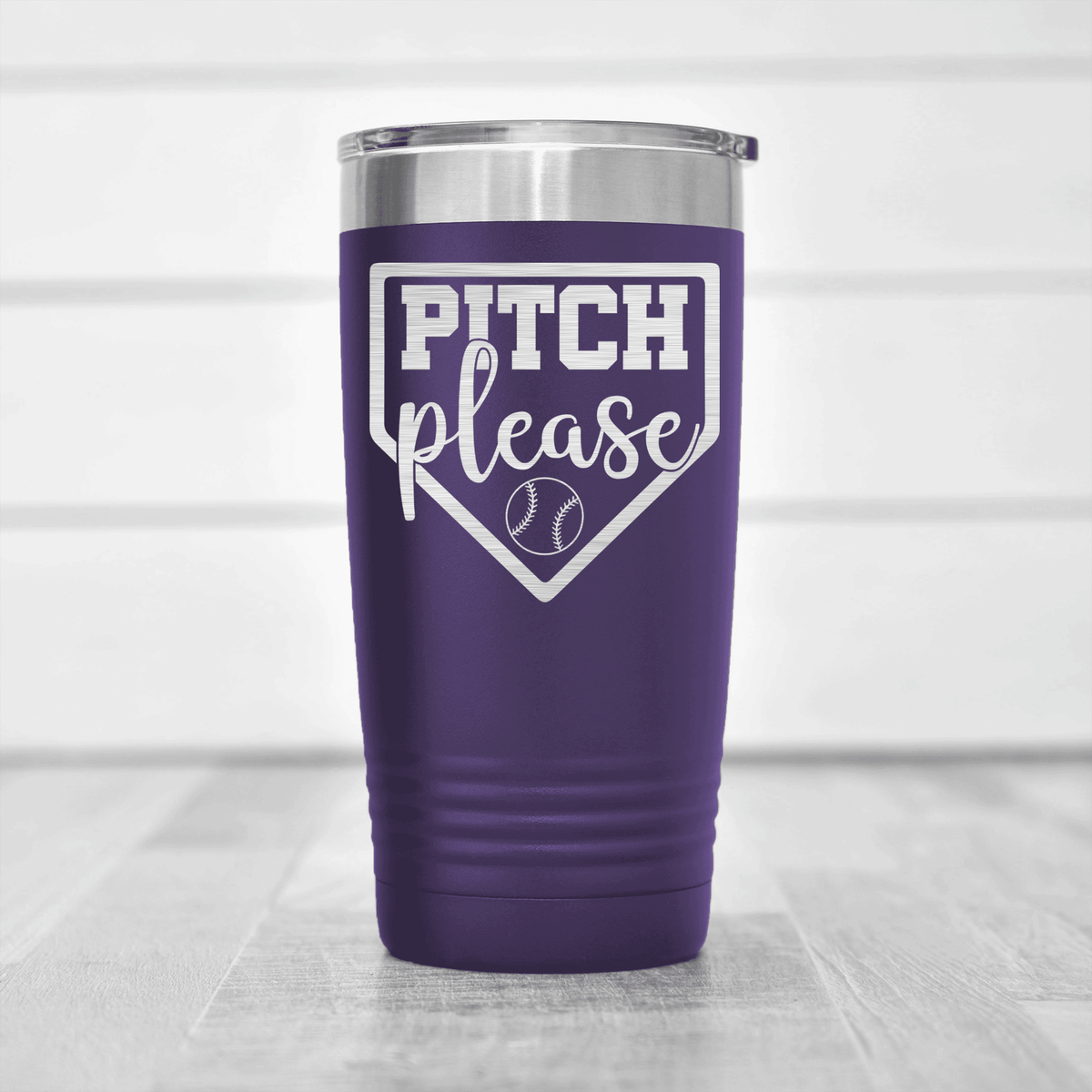 Purple baseball tumbler Sass From The Mound
