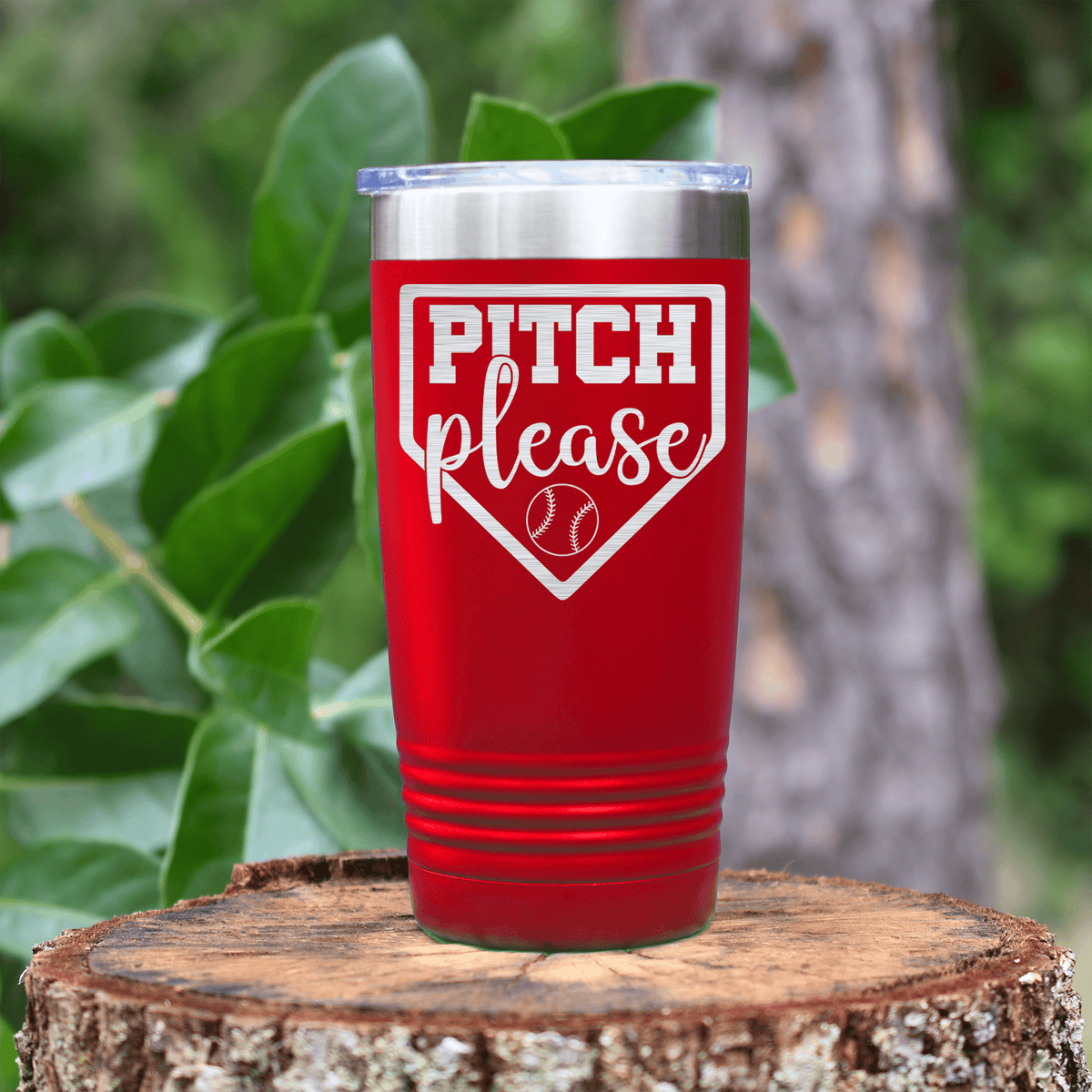 Red baseball tumbler Sass From The Mound